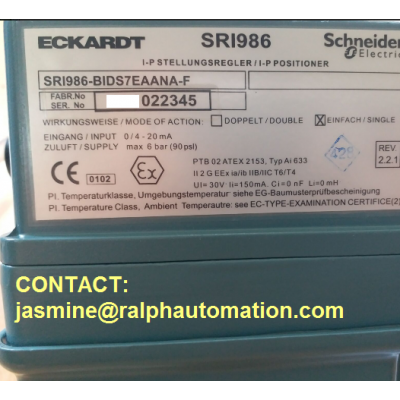 ECKARDT SRI986-BIDS7EAANA-F SRI986 Electro-Pneumatic Positioner